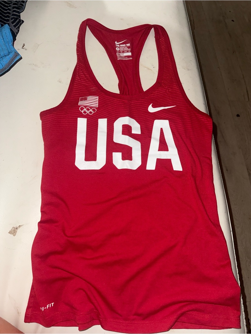 Nike Red USA Racerback Tank Top with White Lettering